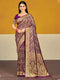 Deeva Sarees Wine Satin Silk Saree